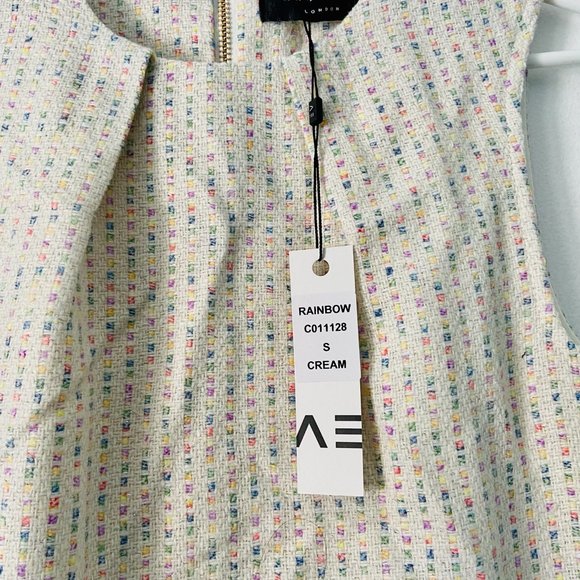 NWT Angeleye Rainbow Boucle Cream Dress - Picture 2 of 7